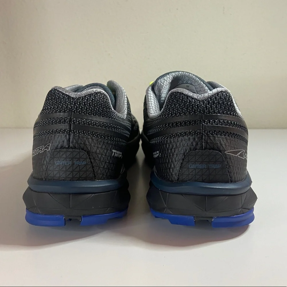 Altra Men's Black with Blue and Neon Yellow Trail Running Shoes